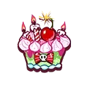 정성 가득 생일파티용 케이크 보물 이미지. 쿠키런 for Kakao의 보물 항목을 식별하기 위한 시각 자료입니다.