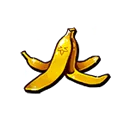 미끌미끌 황금 바나나 껍질 보물 이미지. 쿠키런 for Kakao의 보물 항목을 식별하기 위한 시각 자료입니다.