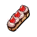 생크림 듬뿍 딸기 에클레어 바톤 보물 이미지. 쿠키런 for Kakao의 보물 항목을 식별하기 위한 시각 자료입니다.