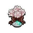 화이트초코 쿠키의 백장미 꽃병 보물 이미지. 쿠키런 for Kakao의 보물 항목을 식별하기 위한 시각 자료입니다.